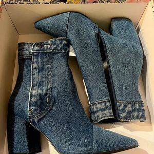 Denim Boots Just Above Ankle Boots